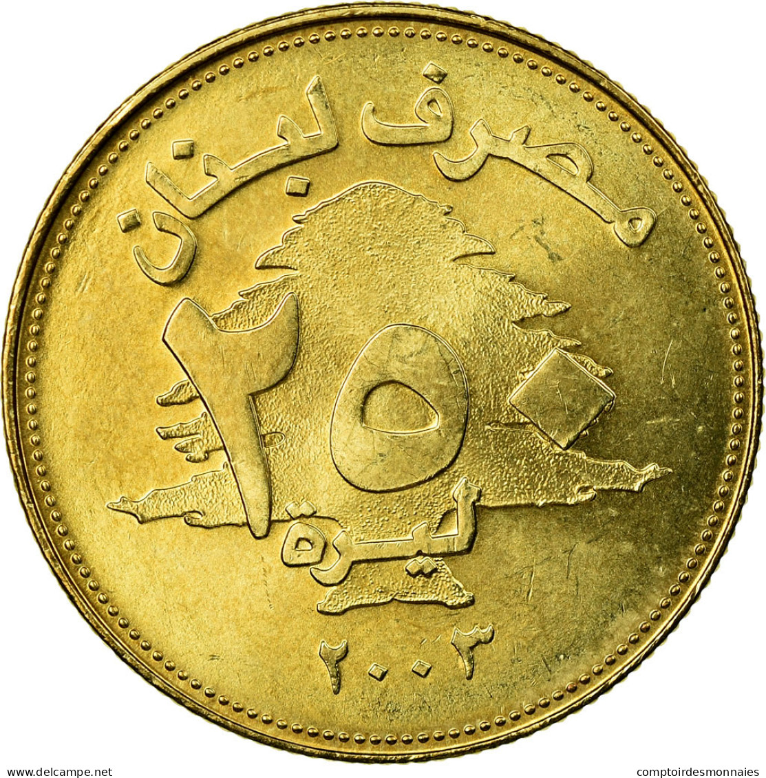 Monnaie, Lebanon, 250 Livres, 2003, TTB, Aluminum-Bronze, KM:36 - Liban