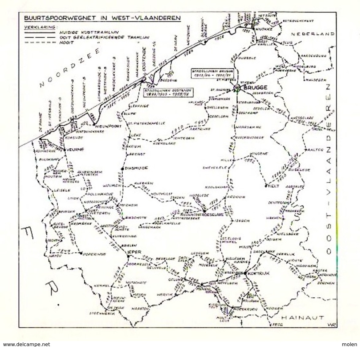 DE WESTVLAAMSE BUURTTRAM IN 121 OUDE PRENTKAARTEN ©1982 TRAM OOSTENDE KNOKKE KORTRIJK BRUGGE VEURNE NIEUWPOORT LEKE Z303 - Autres & Non Classés