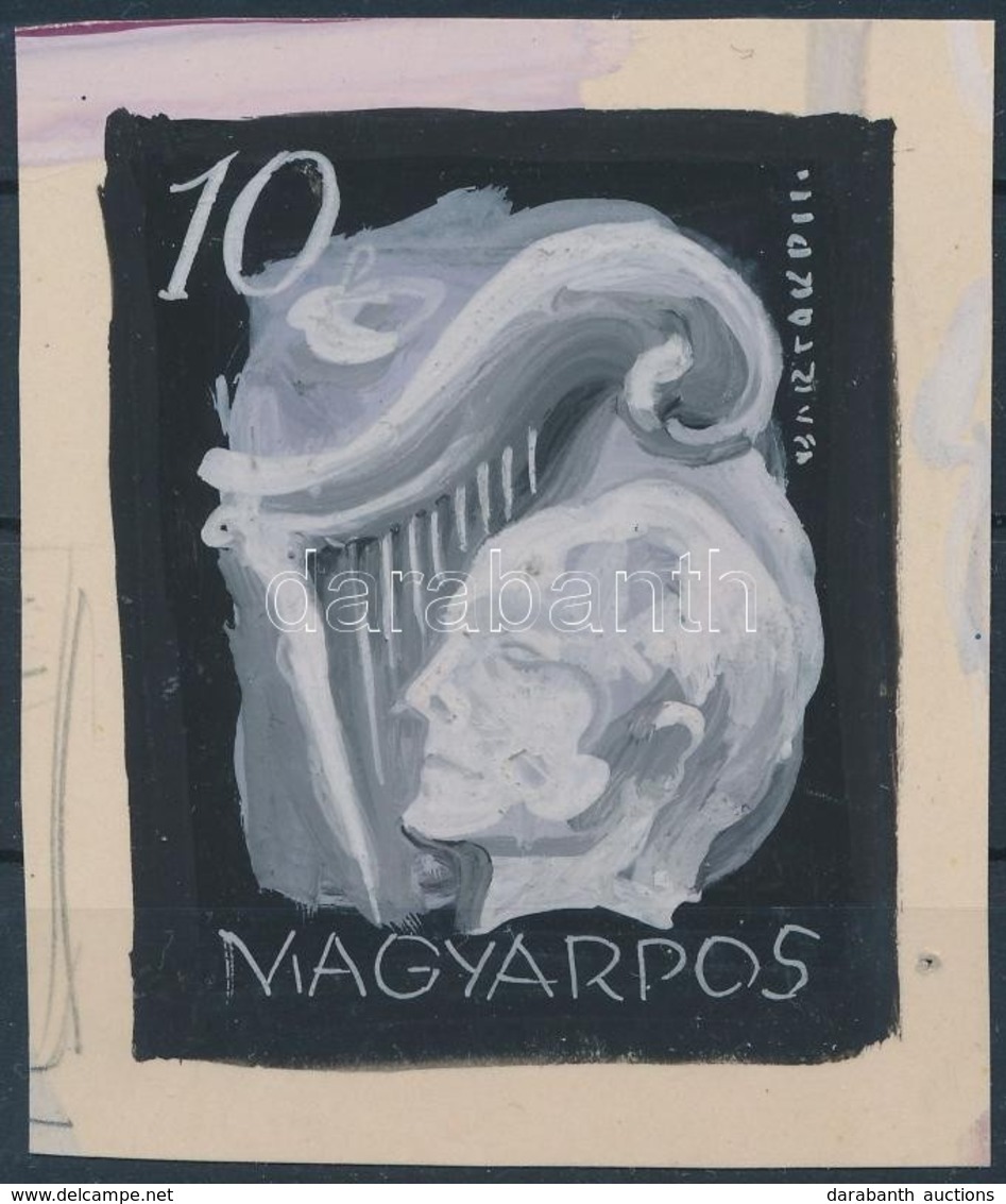 1945 Konecsni György Bartók Bélyegterv Vázlat / Essay 6,5 X 7,5 Cm - Autres & Non Classés