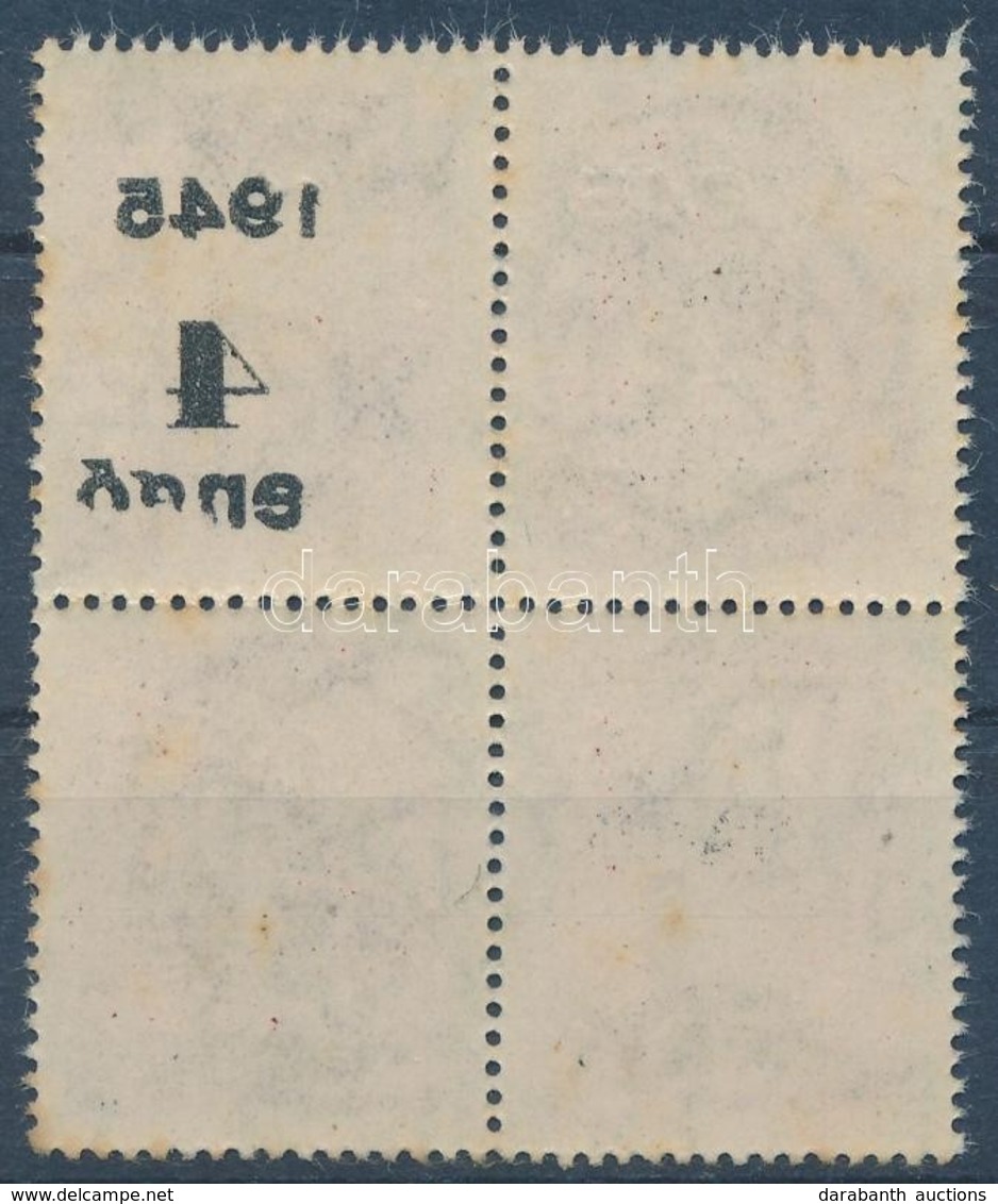 ** 1945 Kisegítő 4P/30f Négyestömb, Részleges Gépszínátnyomattal / Mi 807 Block Of 4, Partial Machine Offset - Autres & Non Classés