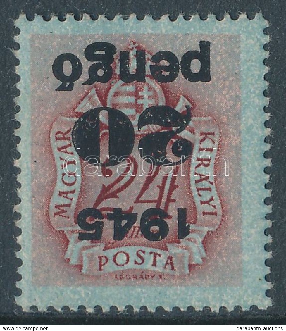 * 1945 Kisegítő Portó 20P/24f Fordított Felülnyomással (25.000) / Mi P 162 With Inverted Overprint - Other & Unclassified