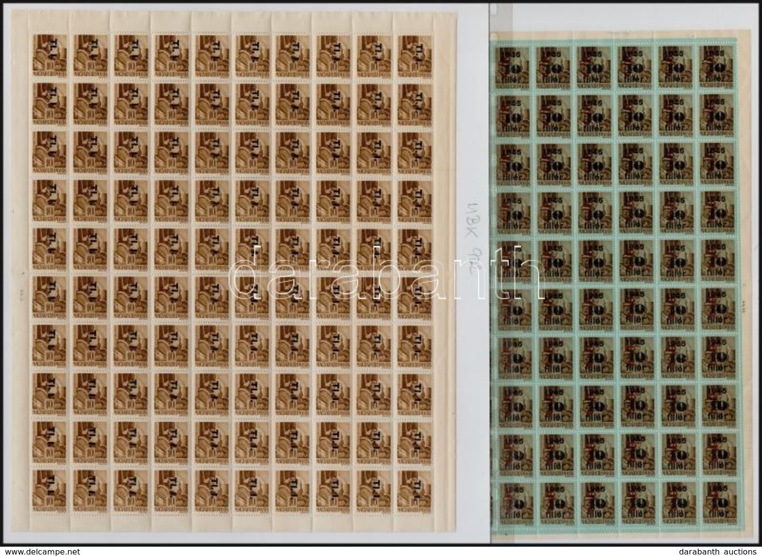** 1946 Betűs 8 Db 100-as ív / 8 Complete Sheets - Other & Unclassified