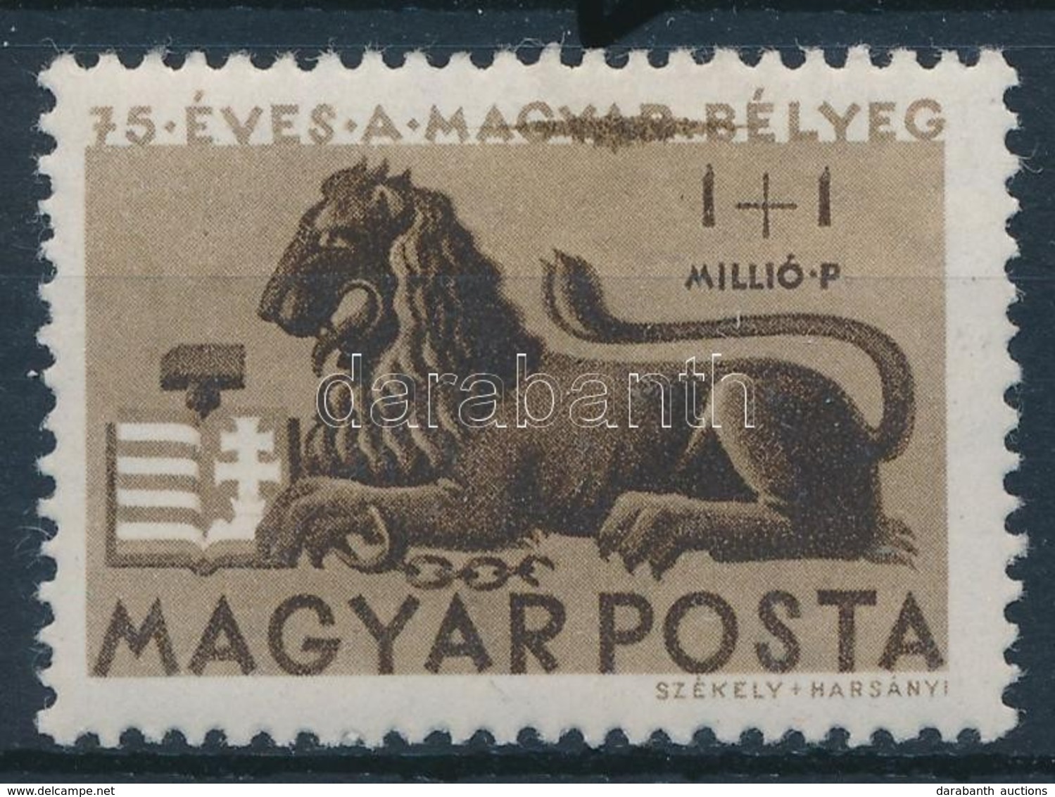 ** 1946 Bélyegjubileum 1MP Festékcsíkkal / Pain Stripe - Autres & Non Classés