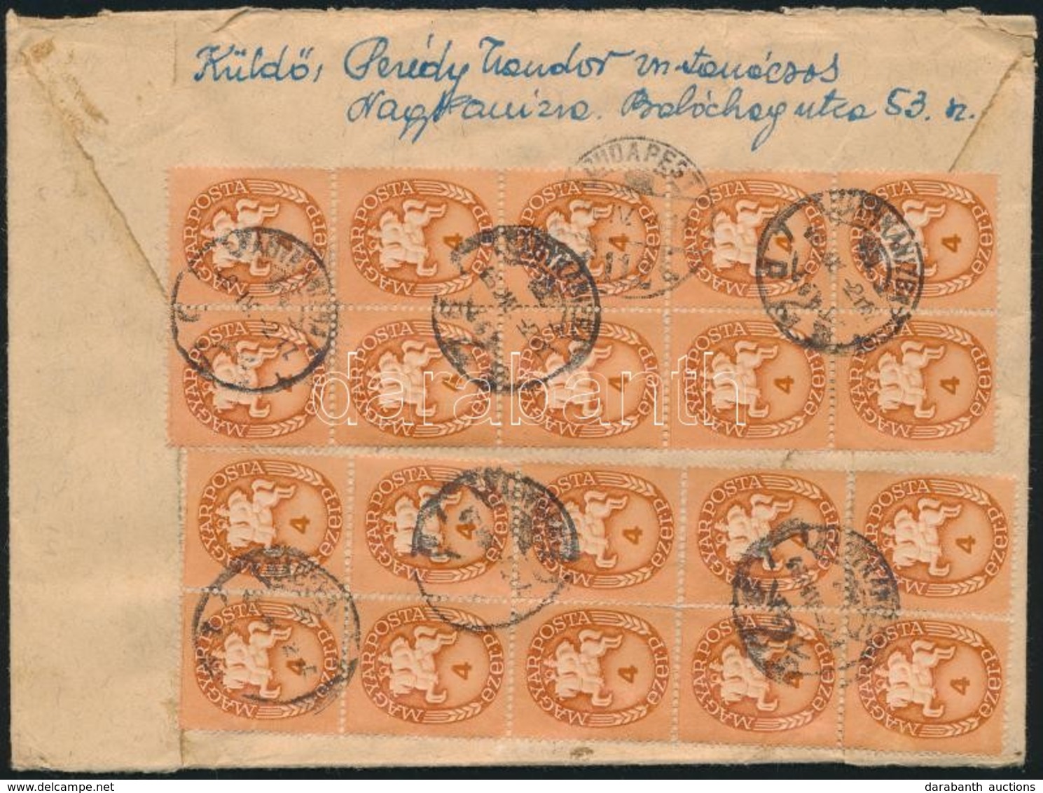 1946 (11. Díjszabás) Levél 20 Bélyeges Bérmentesítéssel / Cover With 20 Stamps - Autres & Non Classés