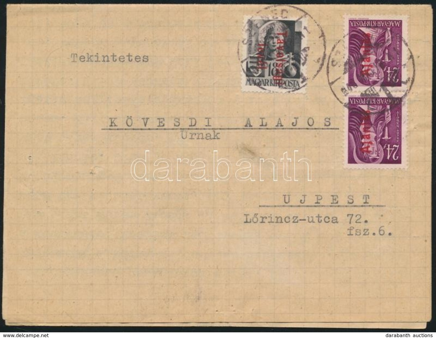 1946 (15. Díjszabás) Levél 3 Bélyeges Bérmentesítéssel / Cover With 3 Stamps - Autres & Non Classés