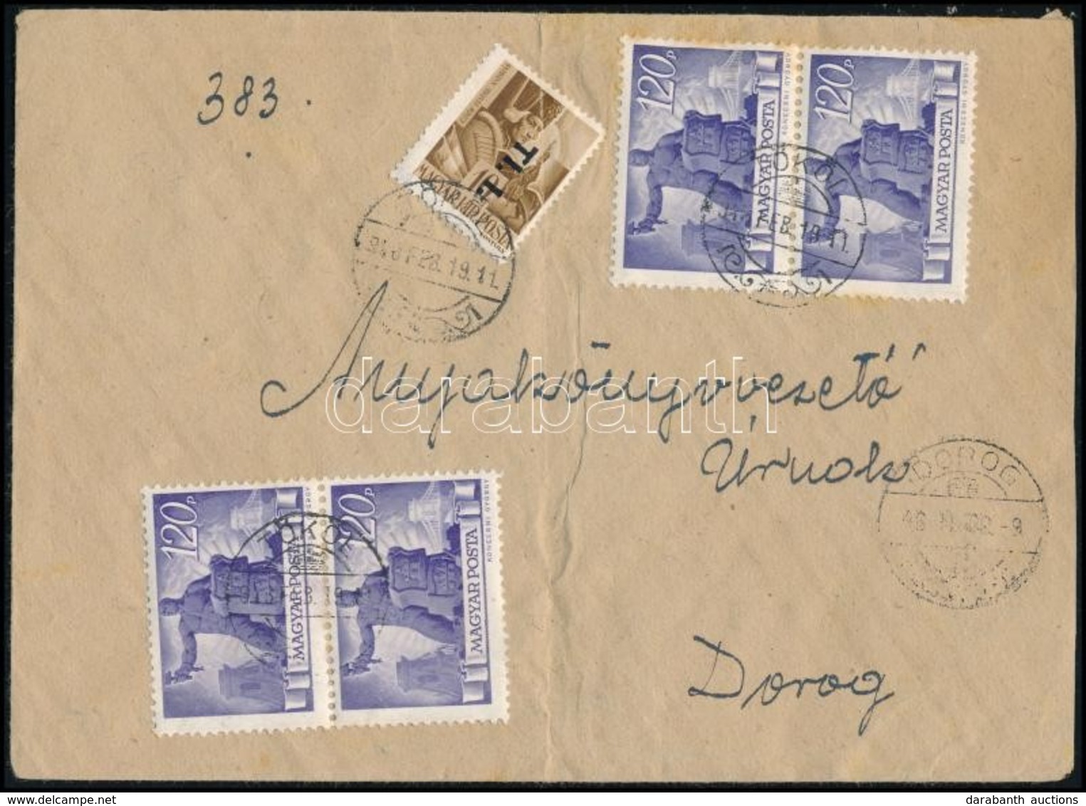 1946 Távolsági Levél 21 Bélyeggel Bérmentesítve / Domestic Cover With 21 Stamps - Sonstige & Ohne Zuordnung