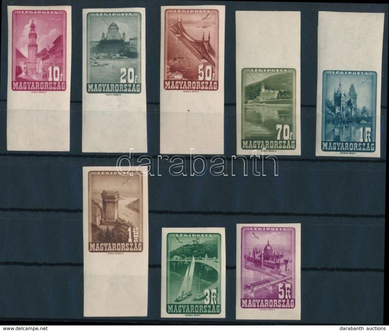 ** 1947 Repülő IV. Vágott Sor, Sok ívszéli értékkel (60.000) / Mi 963-970 Imperforate Set (apró Törések / Small Folds) - Other & Unclassified