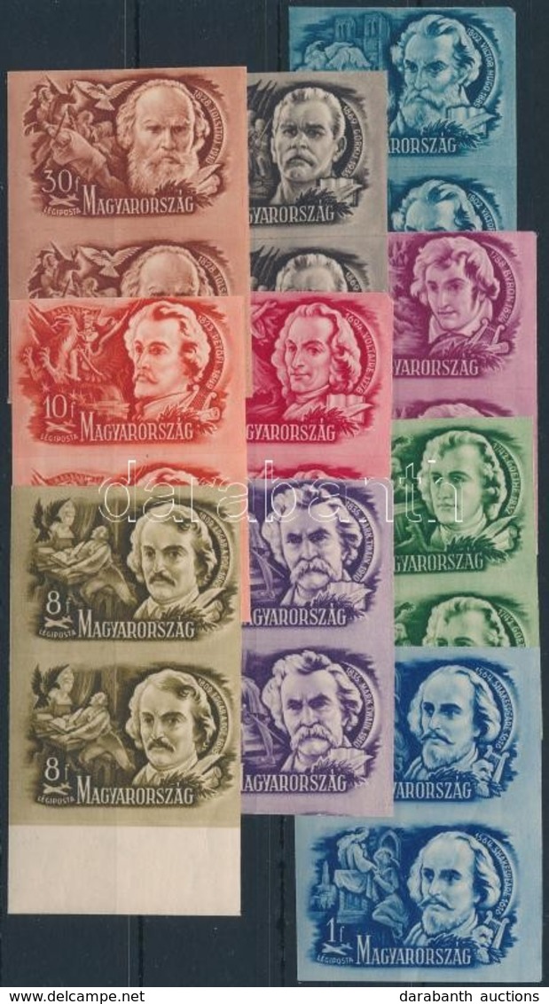 ** 1948 Költők-írok Vágott Sor Párokban (40.000) / Mi 1023-1032 Imperforate Pairs - Autres & Non Classés