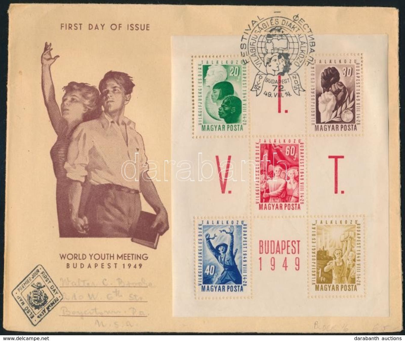 1949 VIT Blokk FDC-n (20.000) / Mi Block 16 On FDC - Autres & Non Classés