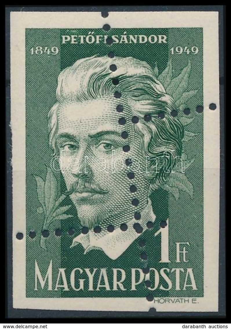 ** 1950 Petőfi III. 1Ft Látványos Elfogazással / Mi 1085 With Strongly Shifted Perforation - Autres & Non Classés