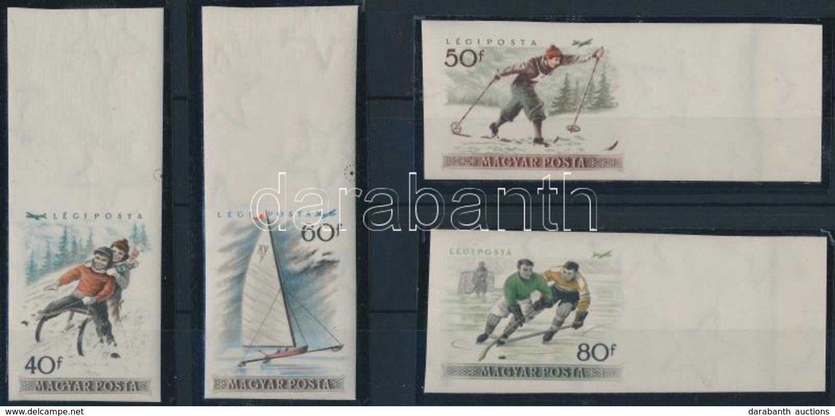 ** 1955 Téli Sport ívszéli Vágott Sor (12.000) / Mi 1409-1416 Imperforate Margin Set - Sonstige & Ohne Zuordnung