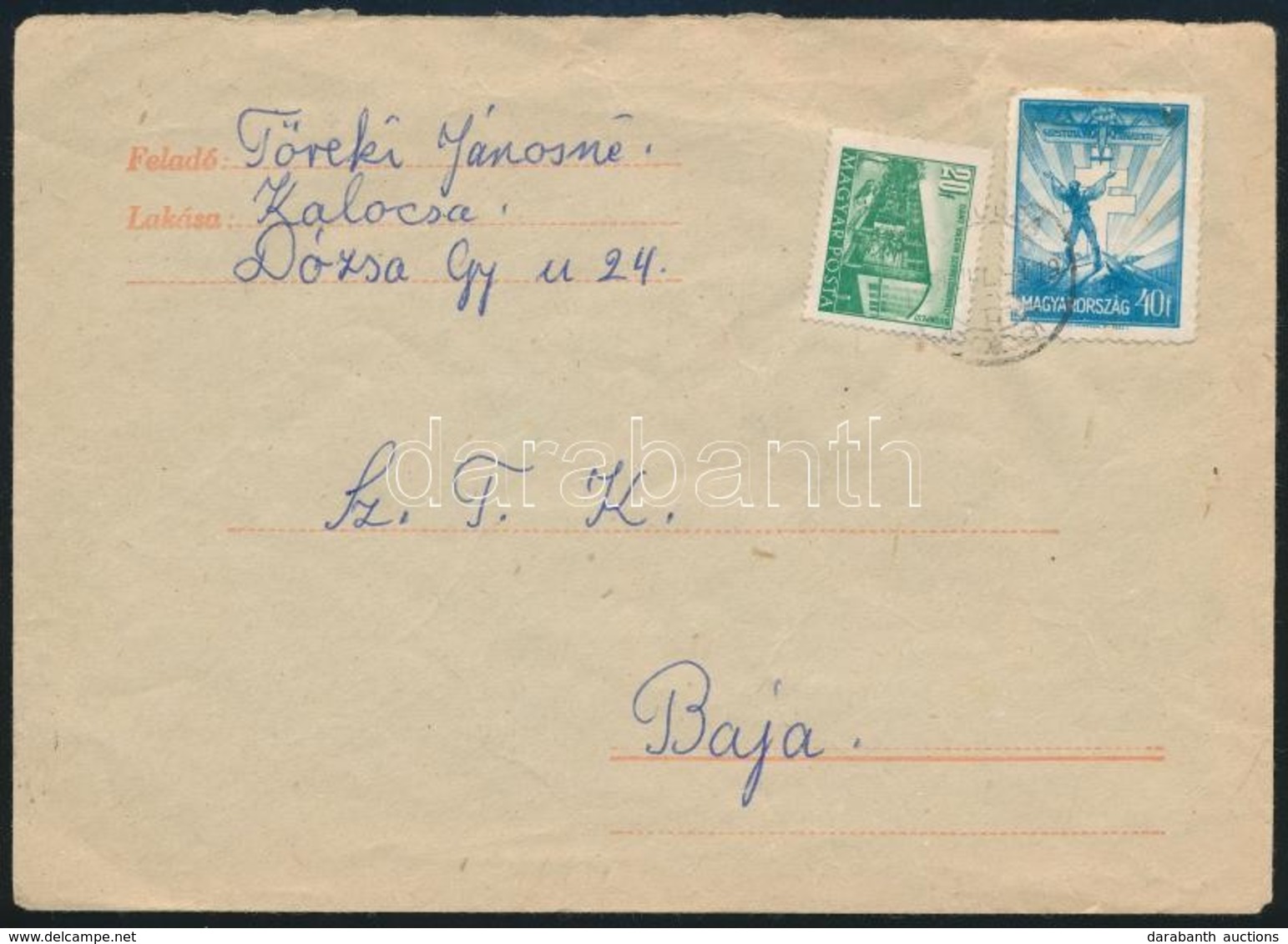 1955 Levél 1933-as Repülő 30f Bérmentesítéssel / Mi 505 On Cover - Autres & Non Classés