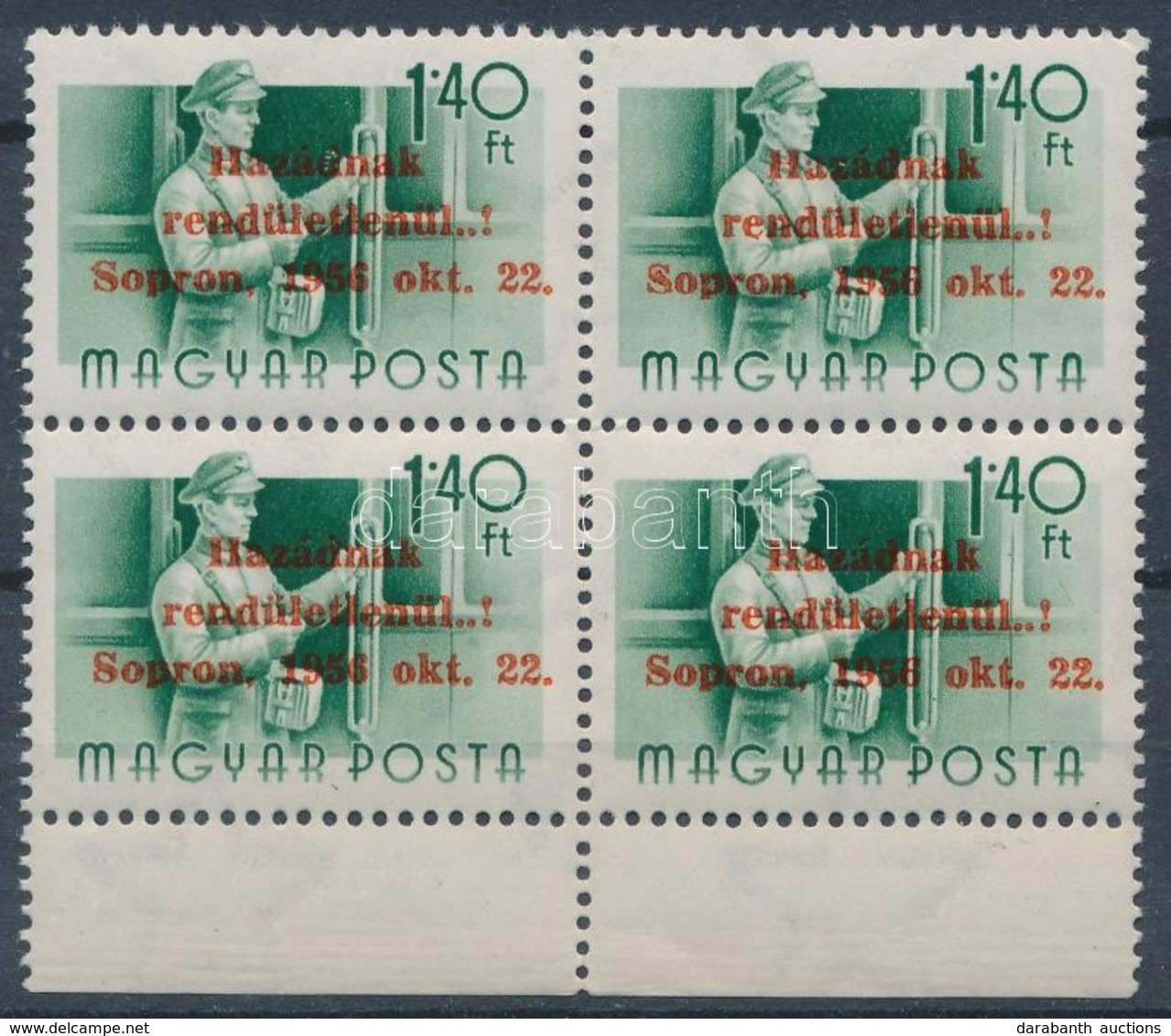 ** 1956 Sopron 1,40Ft ívszéli Négyestömb (168.000) / Private Issue, Block Of 4 - Andere & Zonder Classificatie