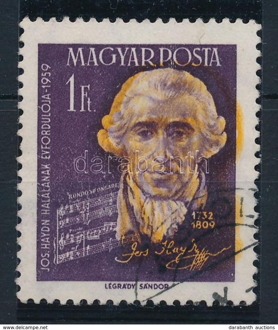 O 1959 Haydn 1Ft, A Sárga Szín Jobbra Tolódott / Mi 1620 Shifted Yellow Colour - Other & Unclassified