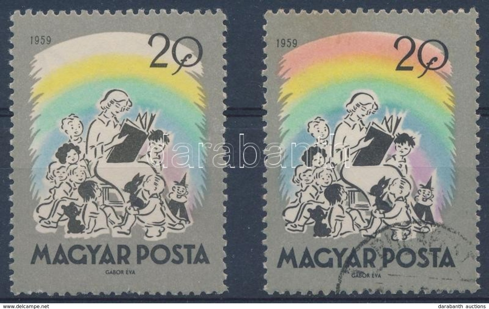 (*) 1959 Mese 20f Rózsaszín Szín Nélkül / Mi 1642 Rose Colour Omitted. Certificate: Glatz - Other & Unclassified