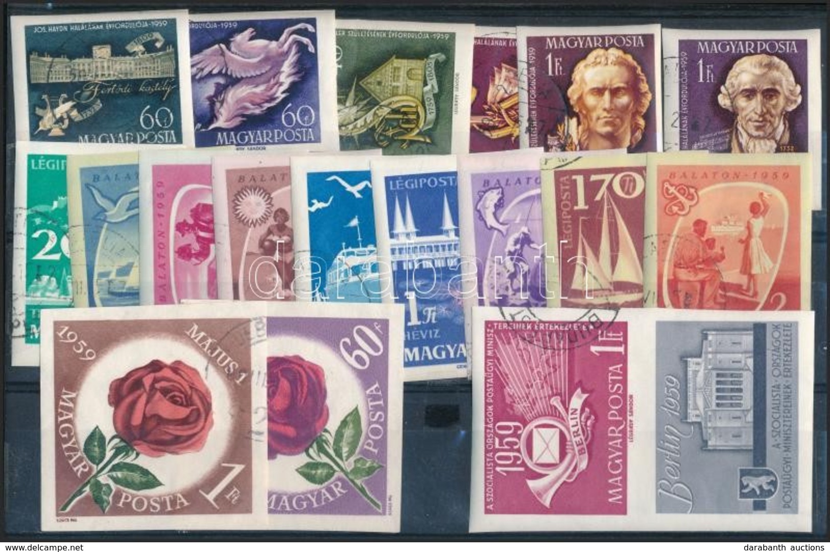 O 1959 4 Klf Vágott Sor (20.000) / 4 Different Imperforate Sets - Other & Unclassified