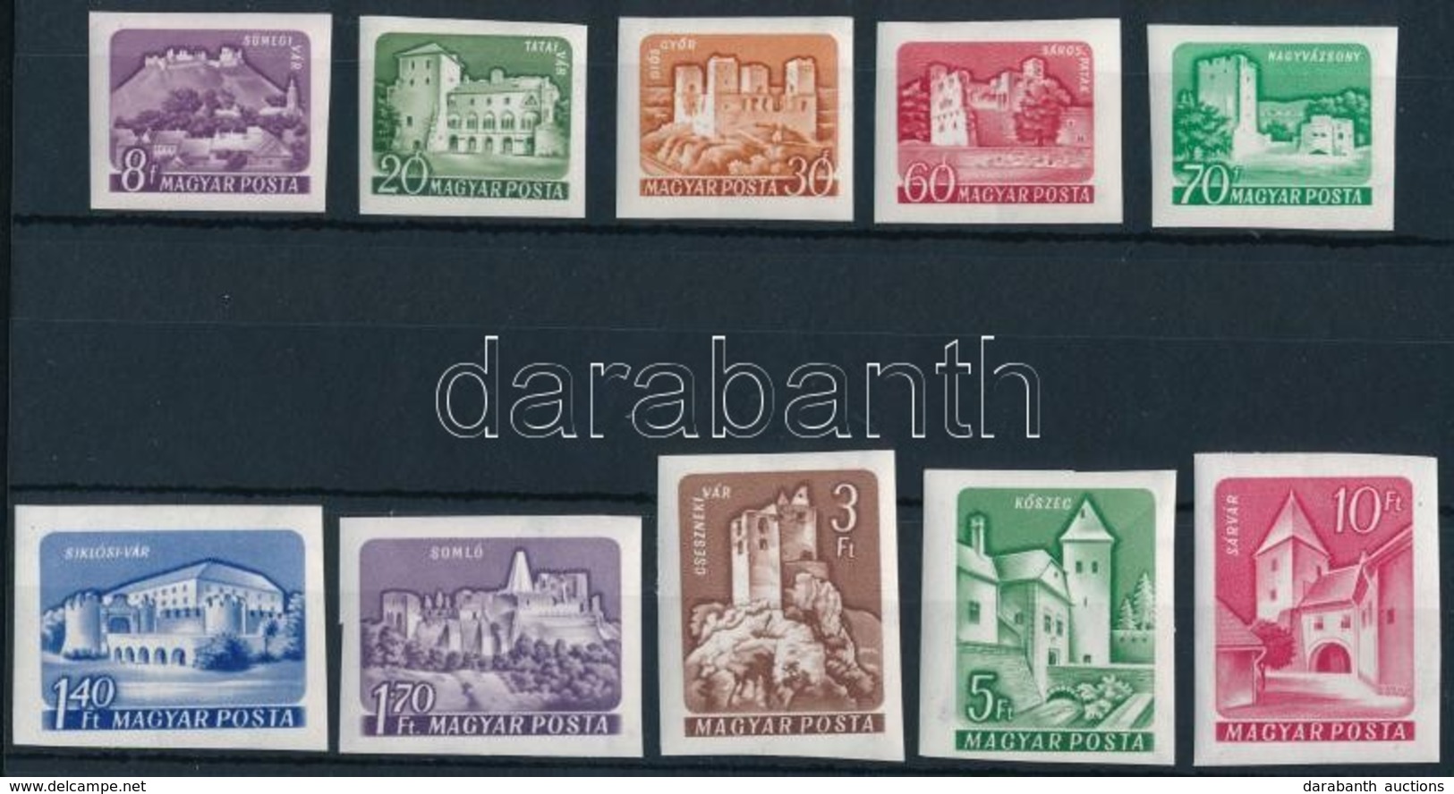 ** 1960 Várak I. Vágott Sor (30.000) / Mi 1650-1659 Imperforate Set - Autres & Non Classés