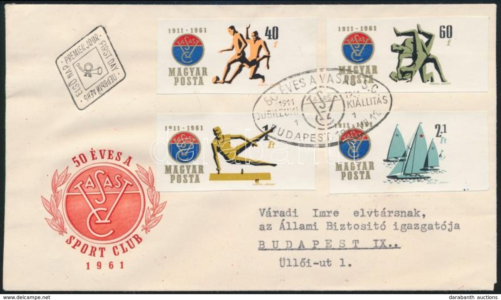 1961 Vasas Vágott Sor FDC-n / Mi 1772-1775 Imperforate Set On FDC - Other & Unclassified