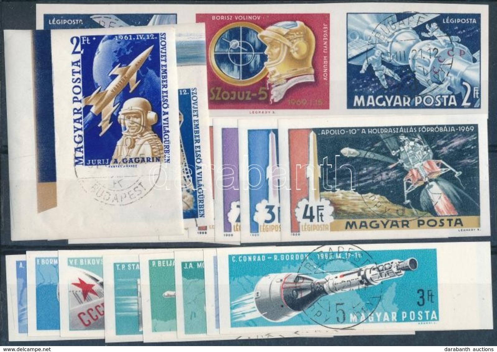 O 1961-1969 4 Klf Vágott Űrkutatás Sor (21.500) / 4 Different Imperforate Space Exploration Sets - Other & Unclassified