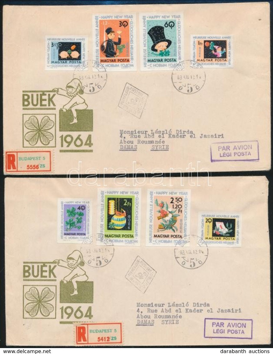 1963 Újév Vágott Sor 2 Db FDC-n Szíriába / Mi 1983-1990 Imperforate On 2 FDCs - Other & Unclassified