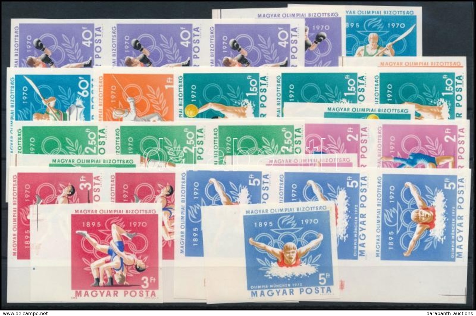 ** 1970 Magyar Olimpiai Bizottság 4 Db ívszéli Vágott Sor (14.000) / 4 X Mi 2616-2623 Imperforate Sets - Autres & Non Classés