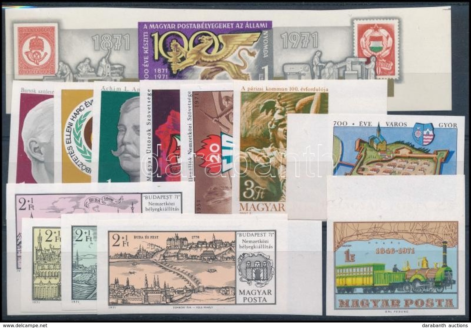 ** 1971 10 Klf Vágott Kiadás (16.500) / 10 Different Imperforate Issues - Autres & Non Classés