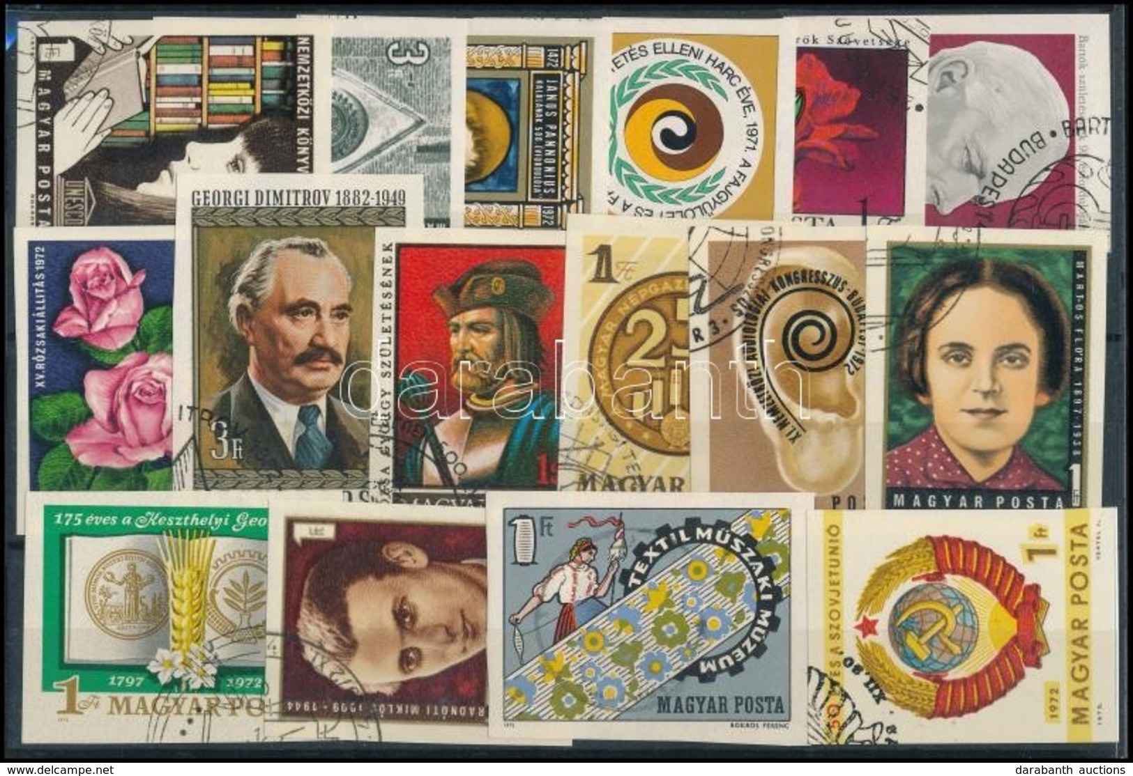 O 1971-1972 16 Klf Vágott Kiadás (19.400) / 16 Different Imperforate Issues - Other & Unclassified