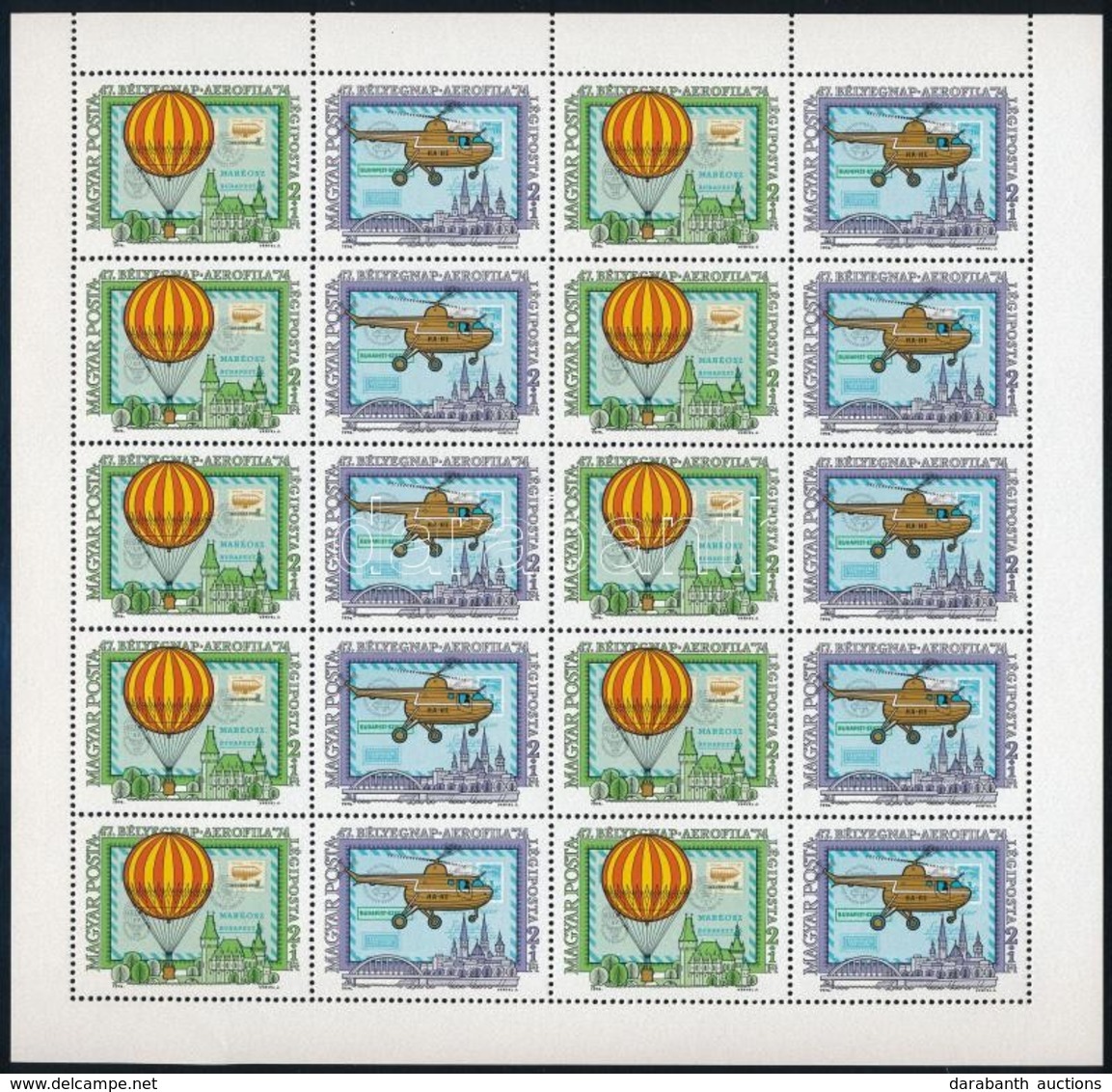 ** 1974 Bélyegnap Aerofila Teljes ívsor (20.000) / Mi 2986-2989 Complete Sheets - Autres & Non Classés