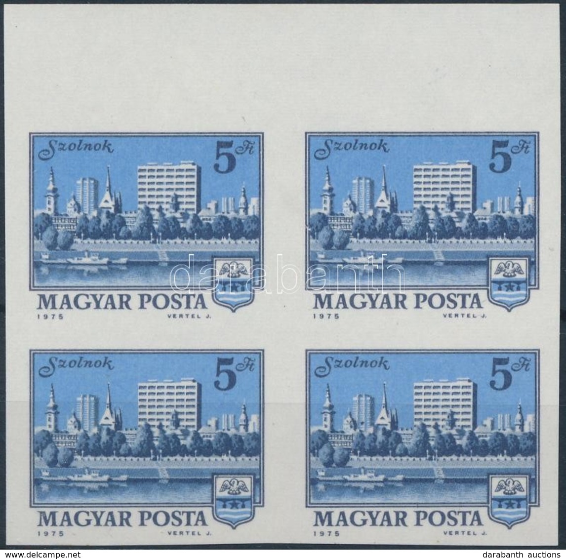 ** 1975 Tájak-városok IV. Vágott ívszéli 4-es Tömb (20.000) / Mi 3025 Margin Imperforate Block Of 4 - Other & Unclassified