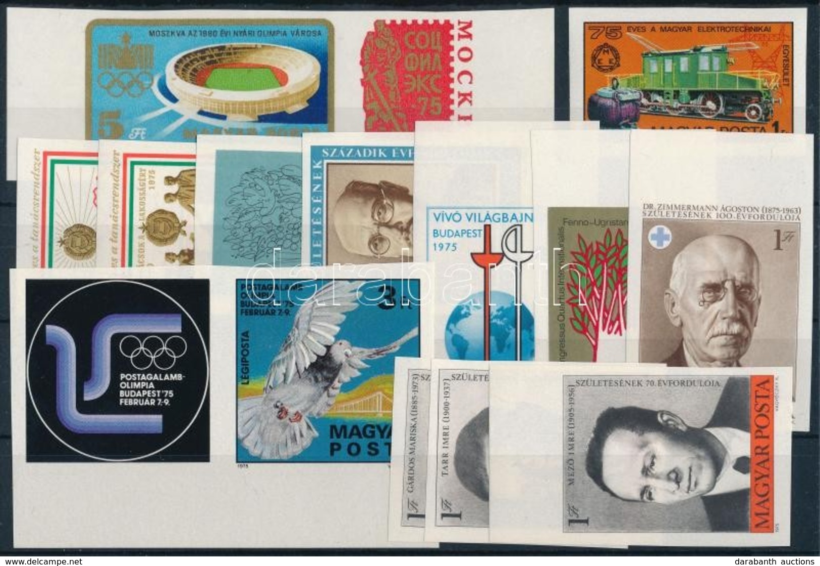 ** 1975 10 Klf Vágott Kiadás (21.700) / 10 Different Imperforate Issues - Autres & Non Classés