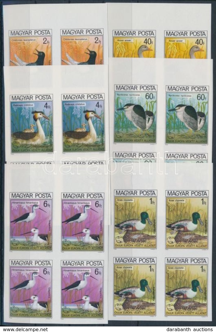 ** 1980 Madarak IX. Vágott Sor ívszéli 4-es Tömbökben (18.000) / Mi 3451-3456 Imperforate Margin Blocks Of 4 - Autres & Non Classés