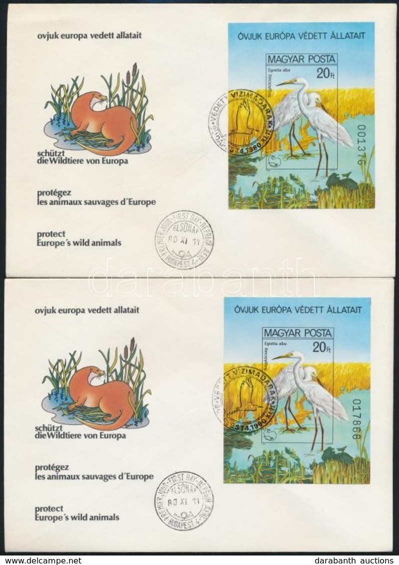 1980 3 Db Madarak Vágott Blokk 3 FDC-n (18.000) / 3 X Mi 146 Imperforate Block On FDC's - Autres & Non Classés