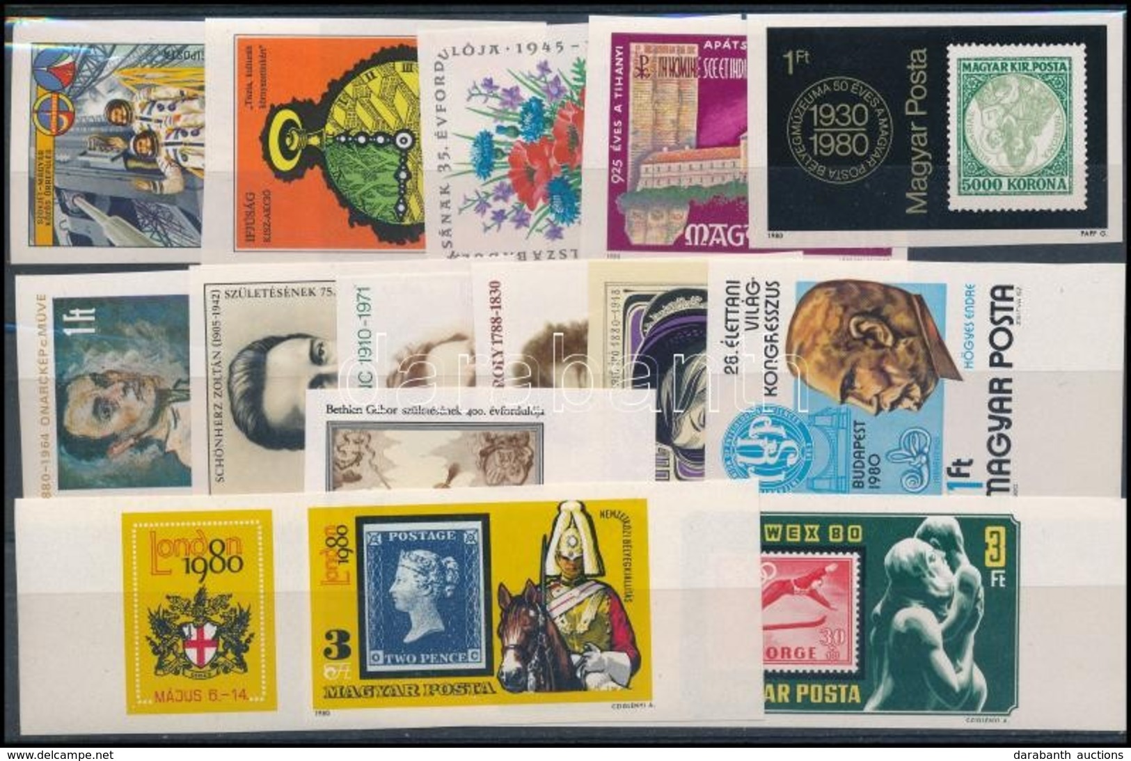 ** 1980 14 Klf Vágott Kiadás (24.700) / 14 Different Imperforate Issues - Other & Unclassified