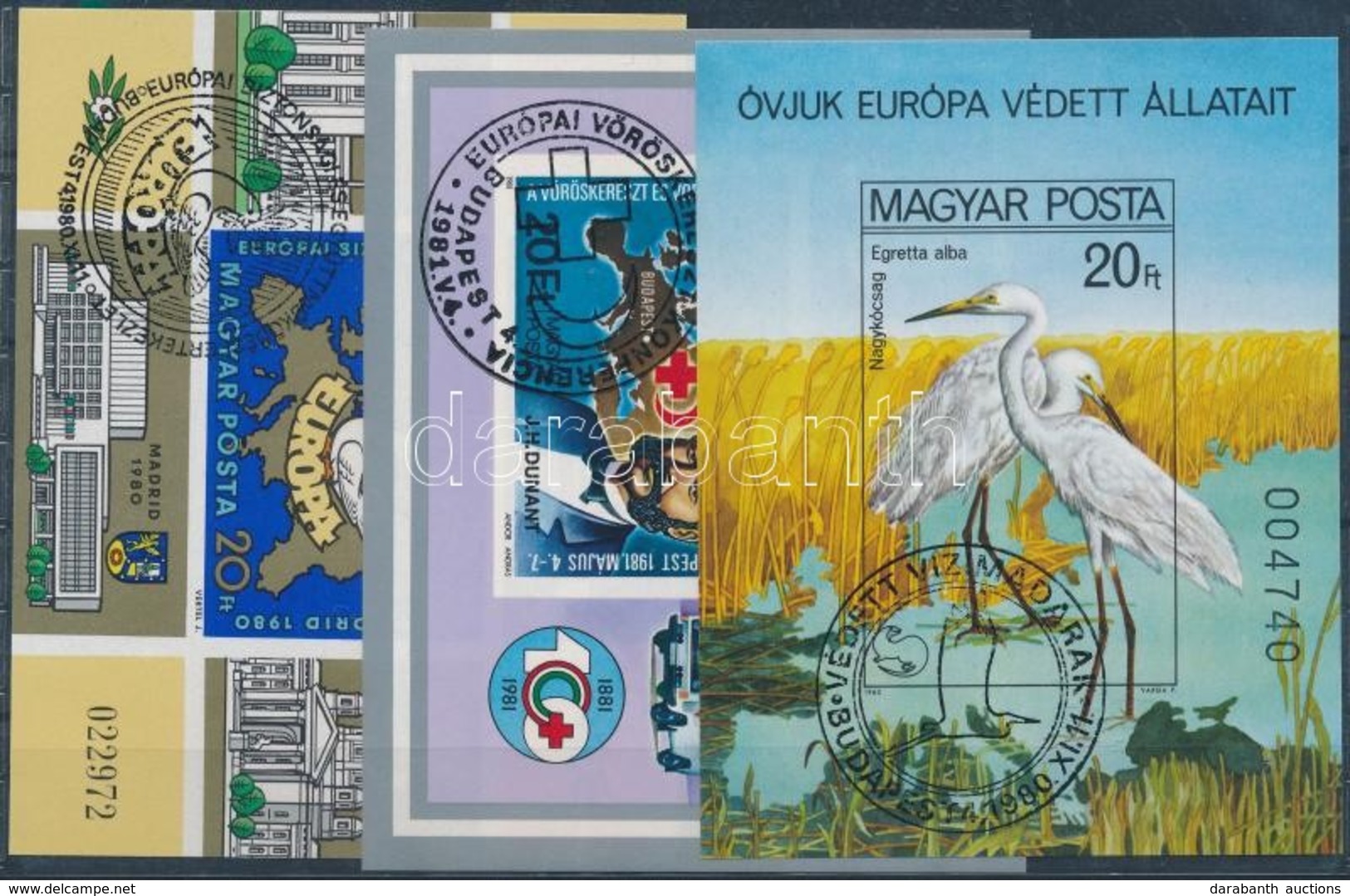 O 1980-1981 3 Klf Európa Témájú Vágott Blokk (16.500) / 3 Different Imperforate Blocks - Andere & Zonder Classificatie