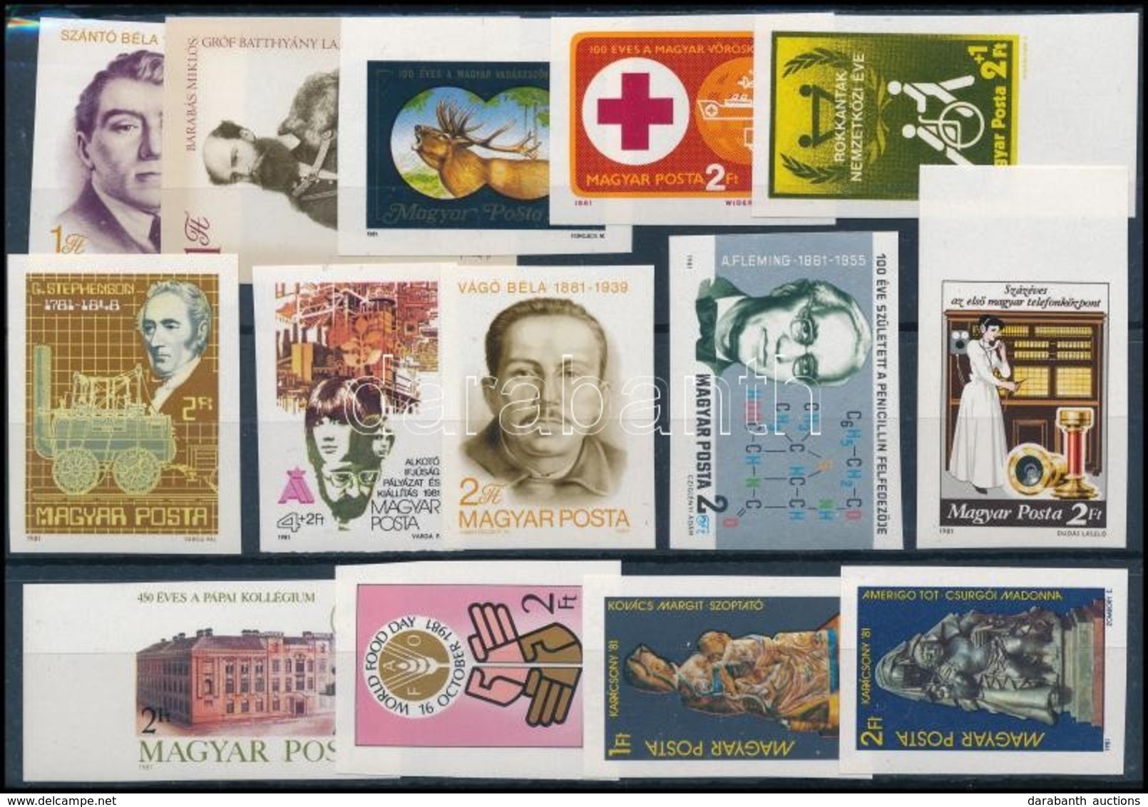 ** 1981 13 Klf Vágott Kiadás (18.600) / 13 Different Imperforate Issues - Other & Unclassified