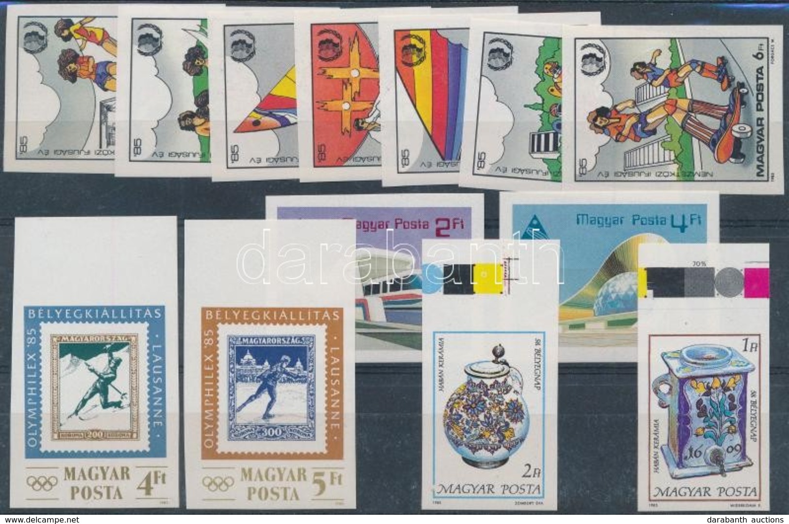 ** 1985 4 Klf Vágott Sor (13.500) / 4 Different Imperforate Sets - Other & Unclassified