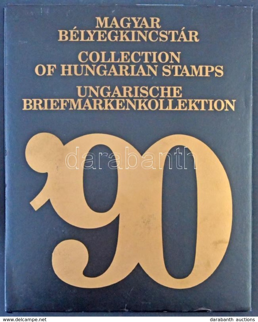 ** 1990 Bélyegkincstár, Benne Hologramos Blokk Piros Sorszámmal, Csak 1000 Példány! (60.000) / Year Book Including Mi Bl - Other & Unclassified