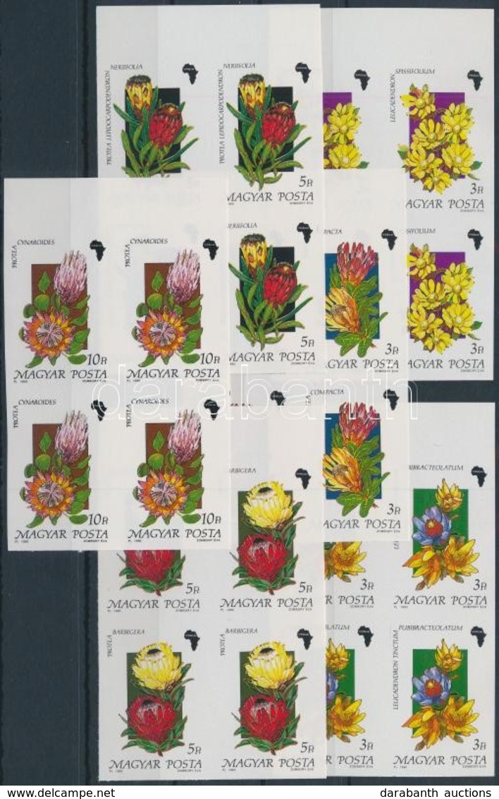 ** 1990 Virág Vágott Sor Négyestömbökben (22.000) / Mi 4075-4080 Imperforate Set In Blocks Of 4 - Autres & Non Classés