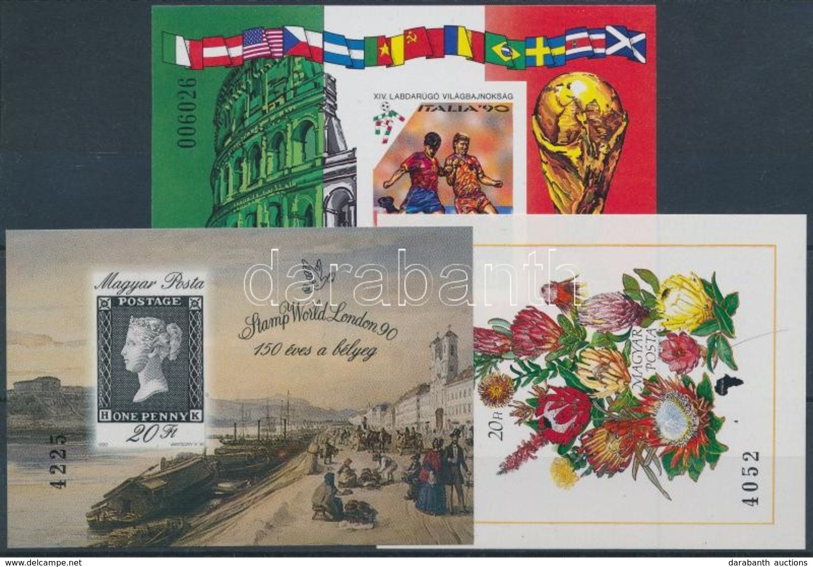 ** 1990 3 Klf Vágott Blokk (16.000) / 3 Different Imperforate Blocks - Sonstige & Ohne Zuordnung