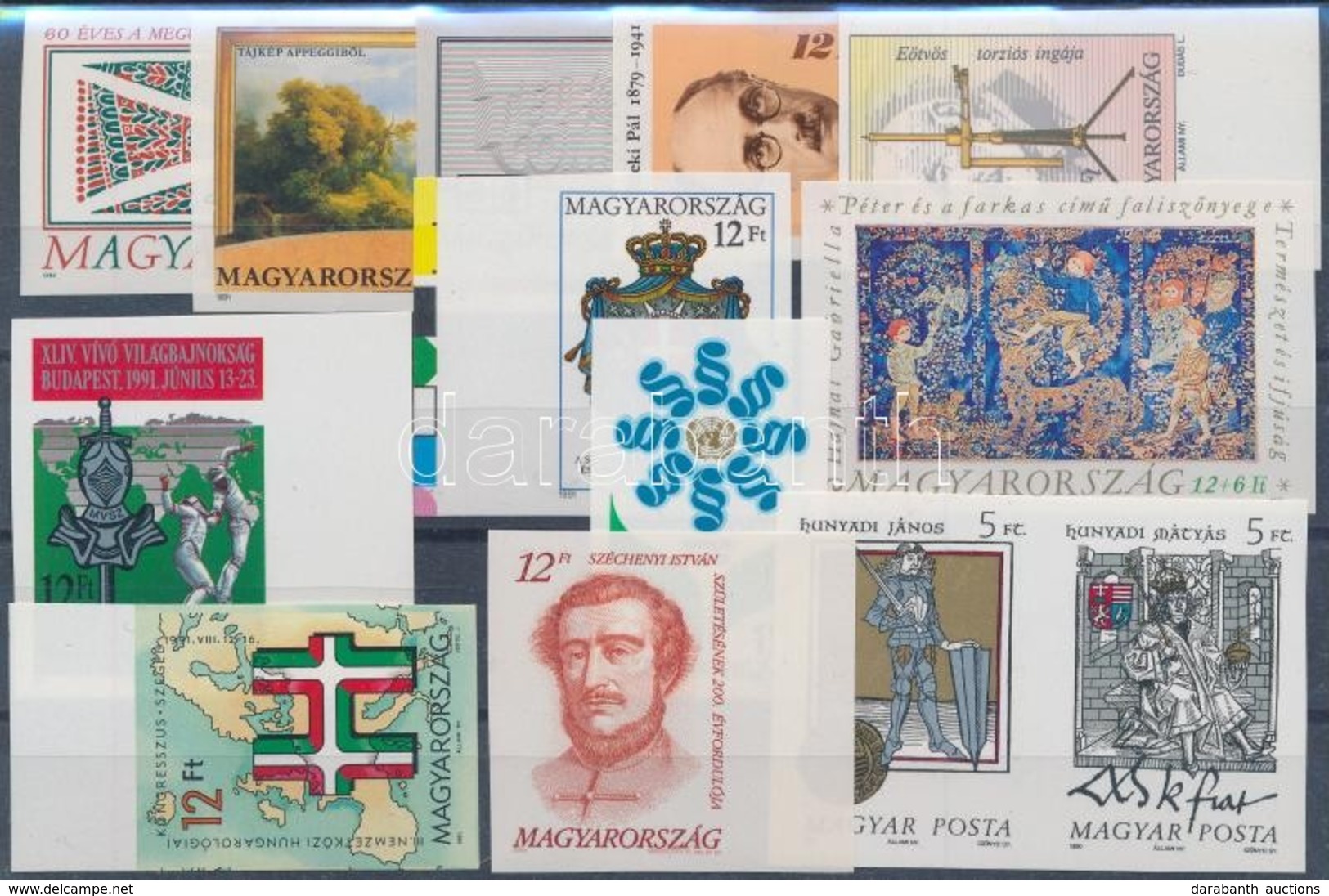 ** 1990-1991 12 Klf Vágott Kiadás, Sok ívszéli értékkel (33.600) / 12 Different Imperforate Issues - Autres & Non Classés