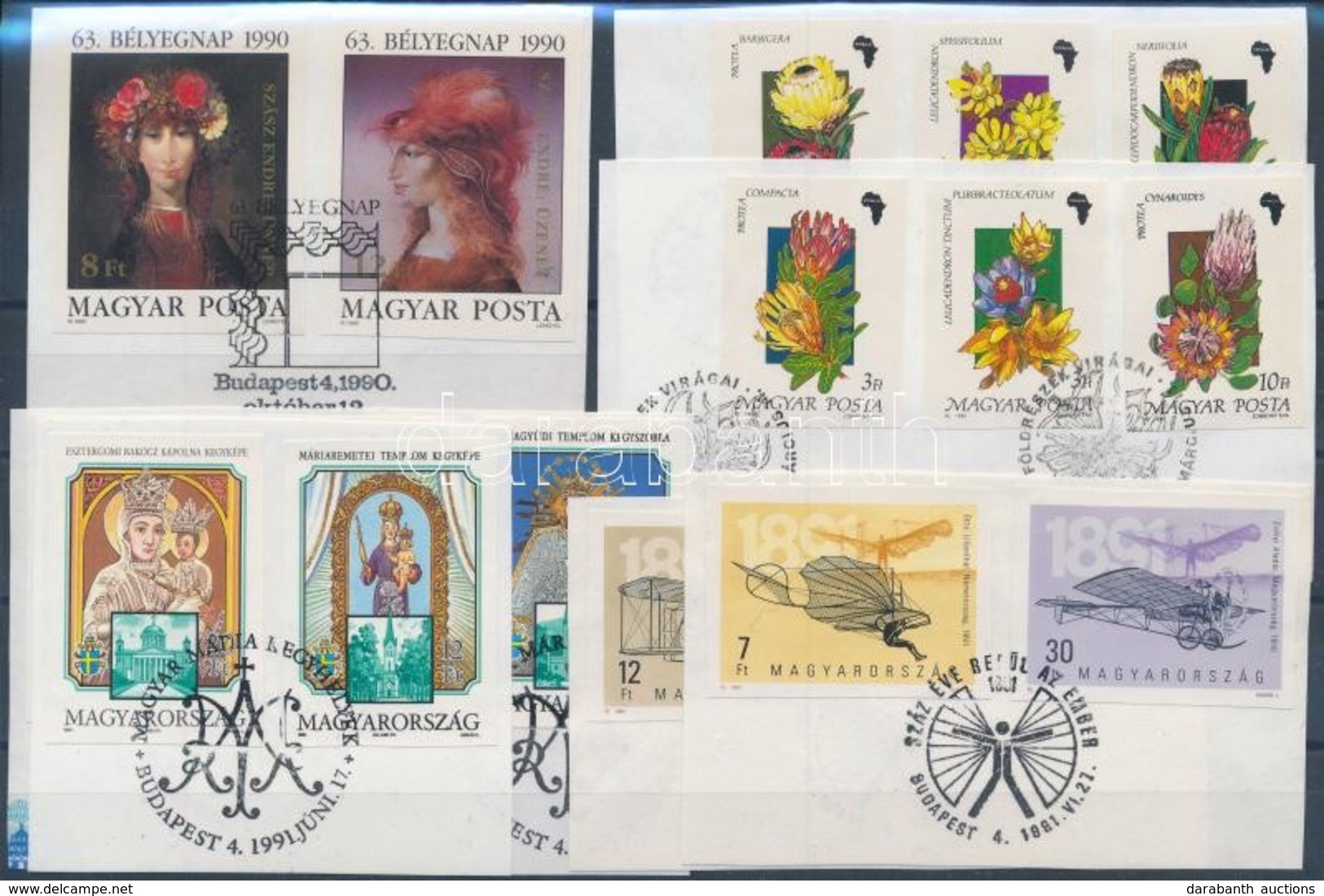 1990-1991 4 Klf Vágott Kiadás (20.000) / 4 Different Imperforate Issues - Autres & Non Classés