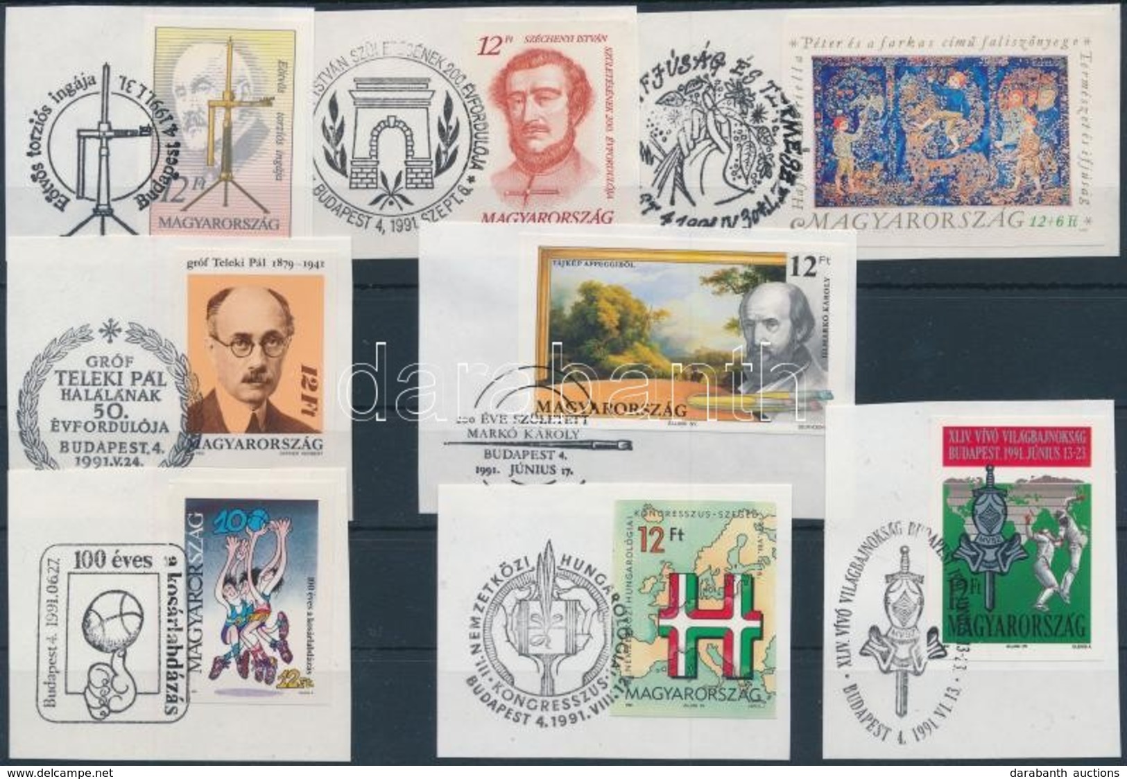 1991 8 Klf Vágott Kiadás (19.100) / 8 Different Imperforate Issues - Autres & Non Classés