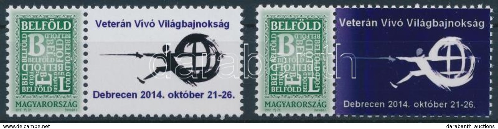 ** 2014 Belföldi Bélyeg - Debrecen Veterán Vívó VB Hivatalos Postai Tematikus Megszemélyesített Bélyeg / 2  Personalised - Autres & Non Classés