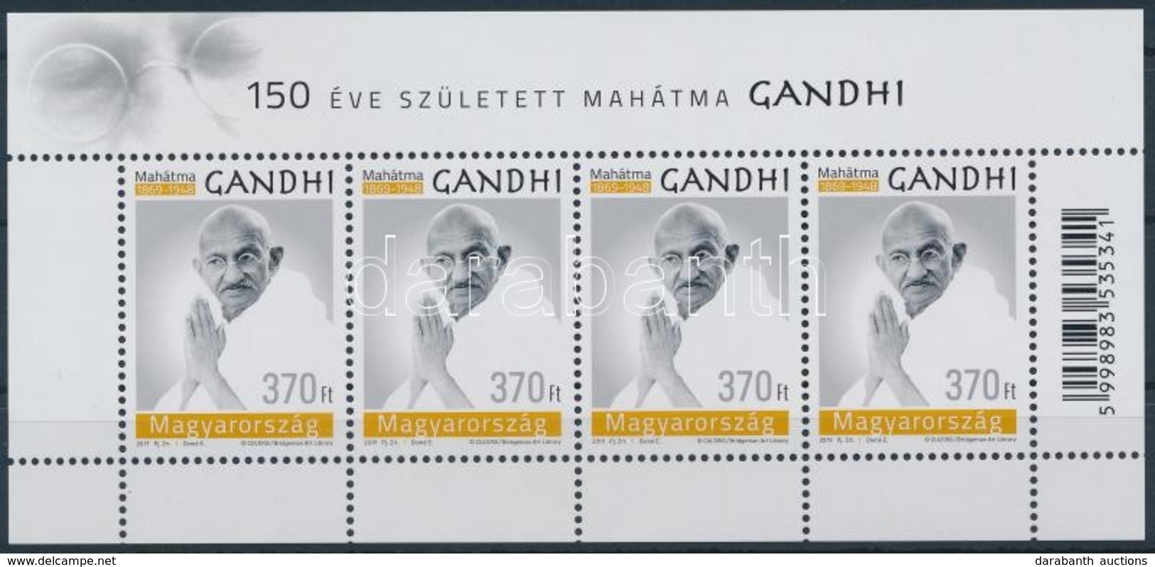 ** 2019 150 éve Született Gandhi Kisív / Mini Sheet - Other & Unclassified