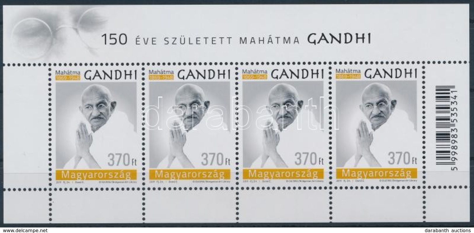 ** 2019 150 éve Született Gandhi Kisív / Mini Sheet - Autres & Non Classés