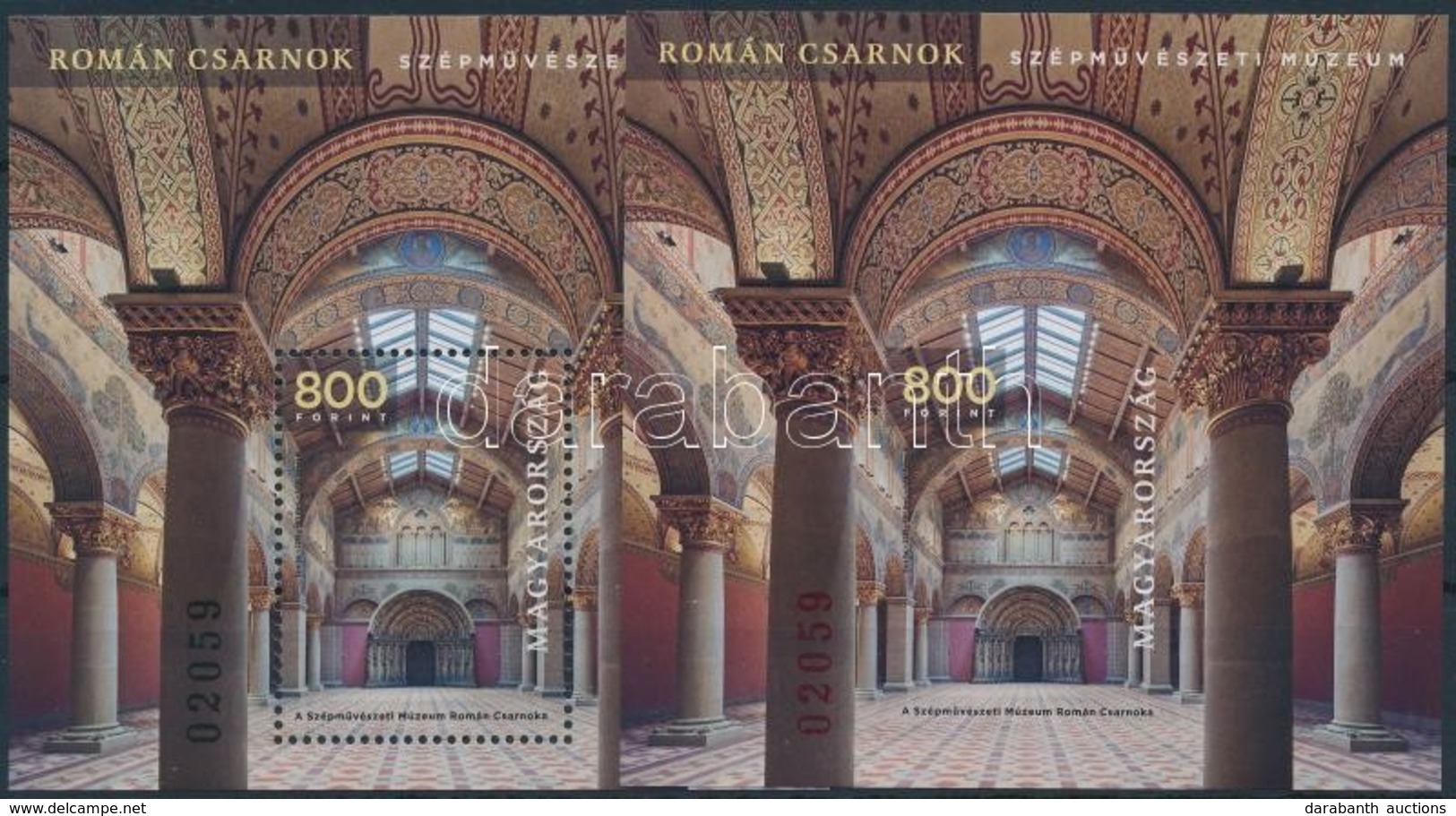 ** 2019 Román Csarnok A Szépművészeti Múzeumban Fogazott és Vágott Blokk Azonos Sorszámmal / Perforate And Imperforate B - Other & Unclassified