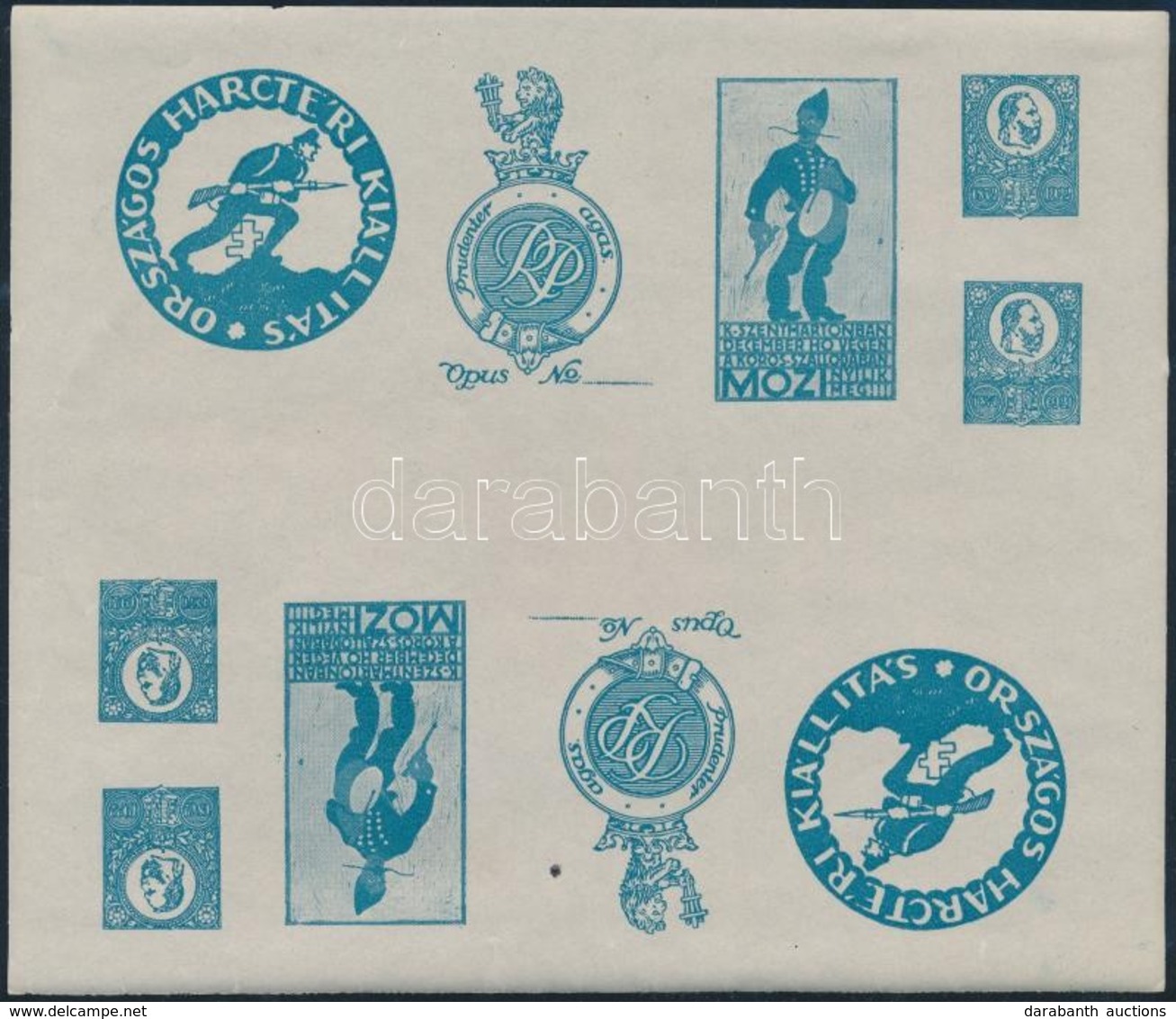 ** 1921 Rampacher Pál Fordított állású Teljes Emlékív / Inverted Souvenir Sheet - Autres & Non Classés