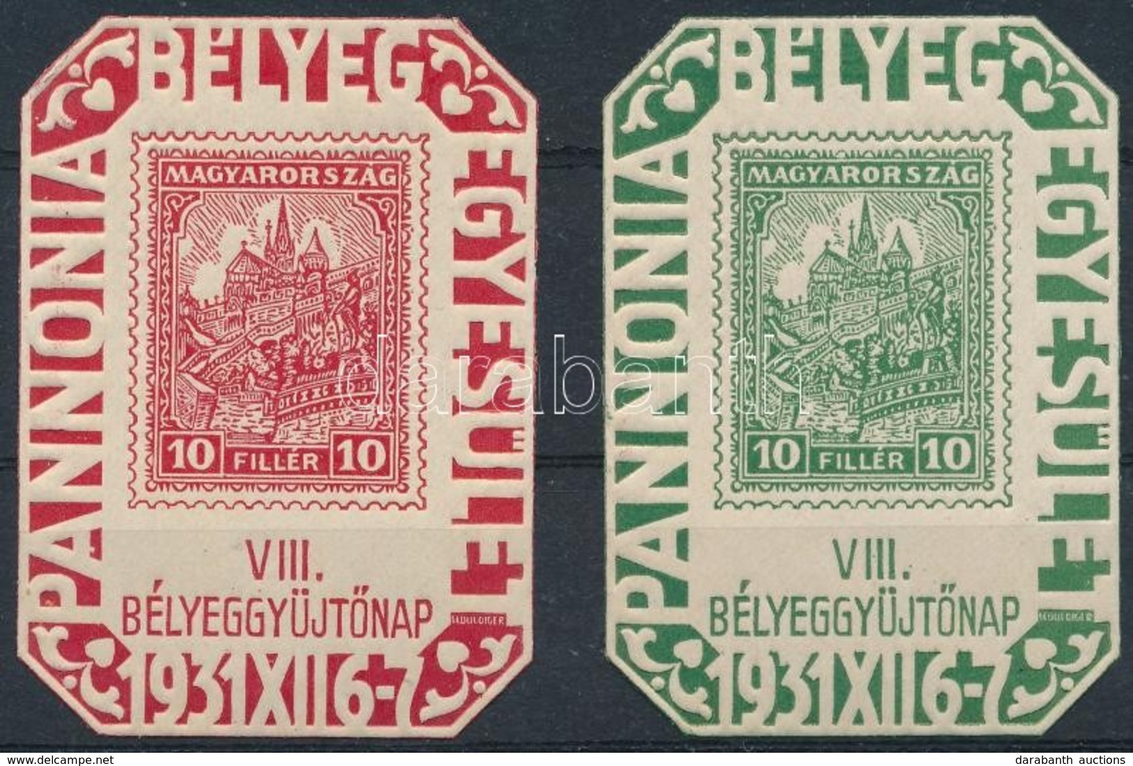 ** 1931/2a + 2b VIII. Bélyeggyűjtő Nap Emlékívpár (20.000) / Souvenir Sheet Pair - Autres & Non Classés