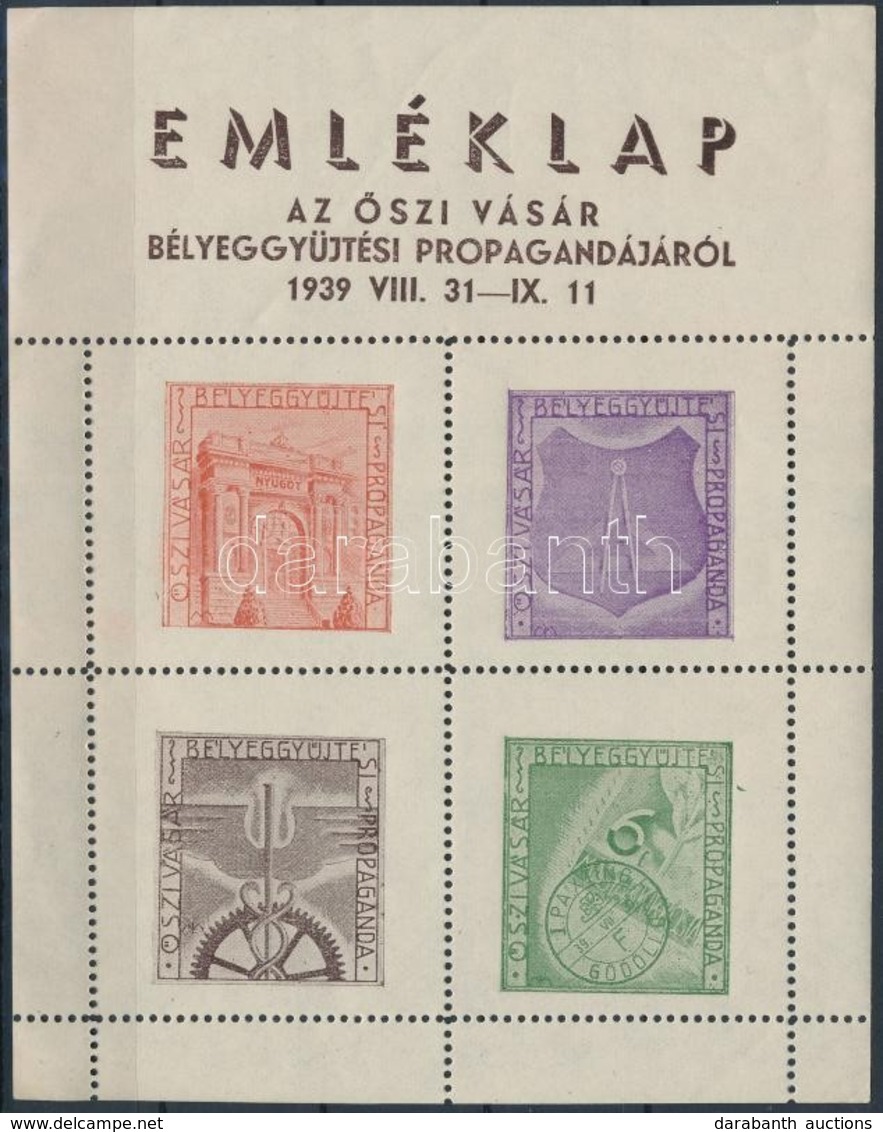 ** 1939/3a Őszi Vásár Emlékív I. (12.500) / Souvenir Sheet - Sonstige & Ohne Zuordnung