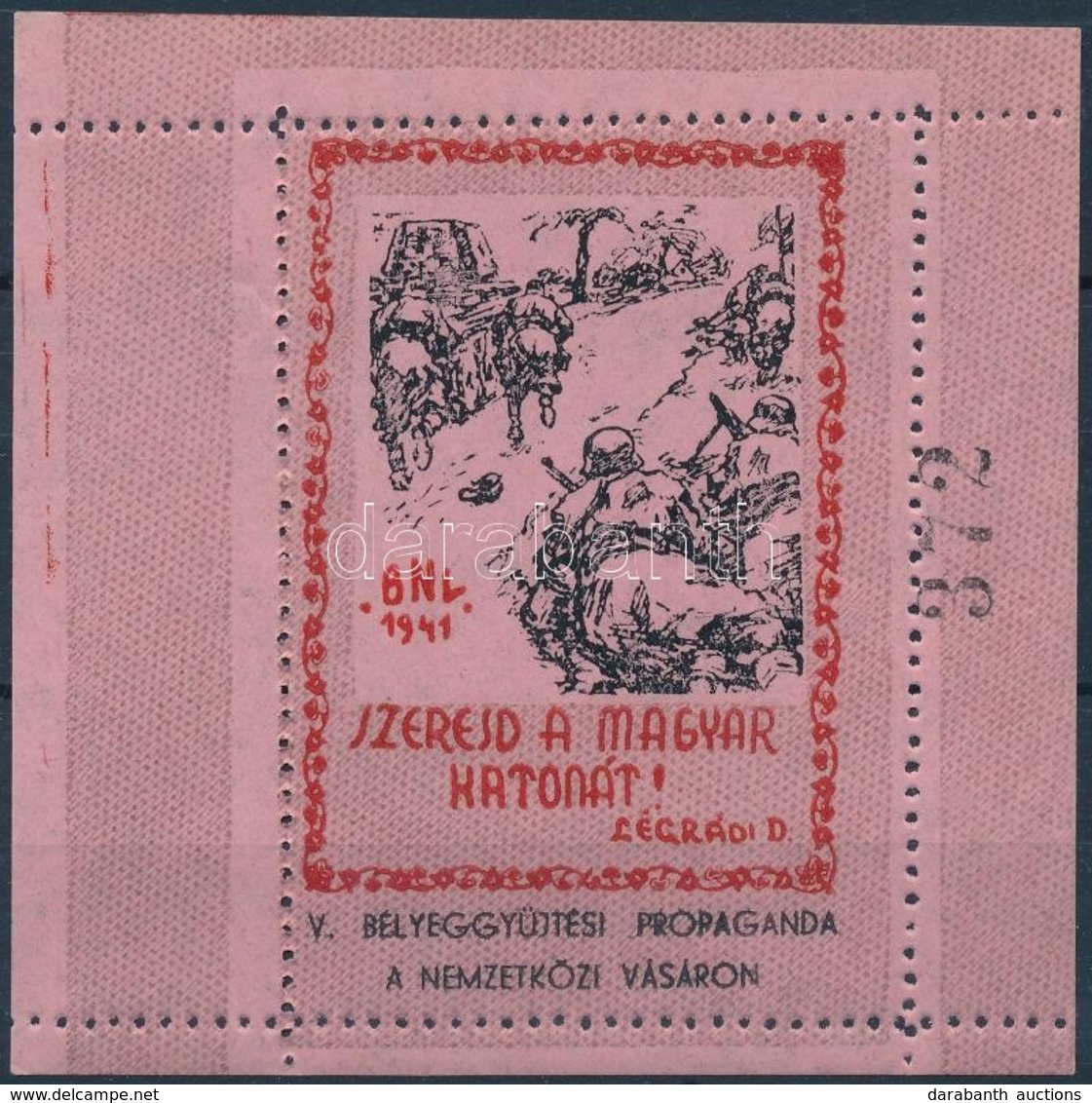 ** 1941/9bbaI Magyar Honvéd Emlékív (8.000) / Souvenir Sheet - Other & Unclassified